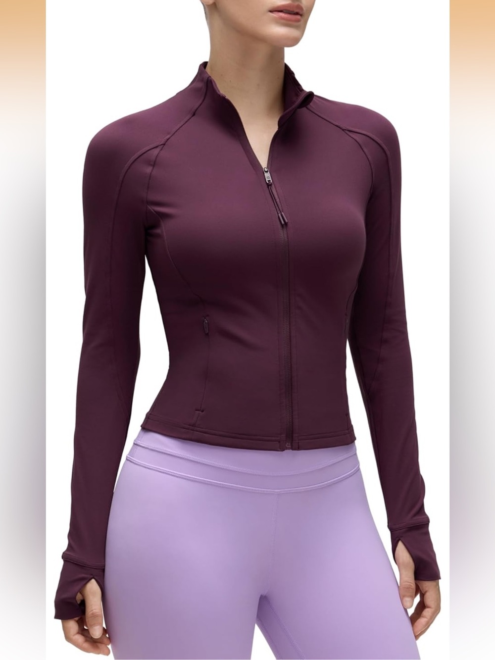 CRZ YOGA Butterluxe Waist Length Jacket Deep Purple NWT